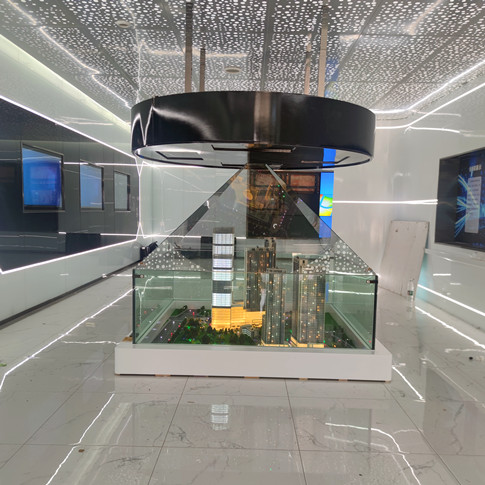 中国一冶：全透明玻璃2米全息投影沙盘模型展示系统